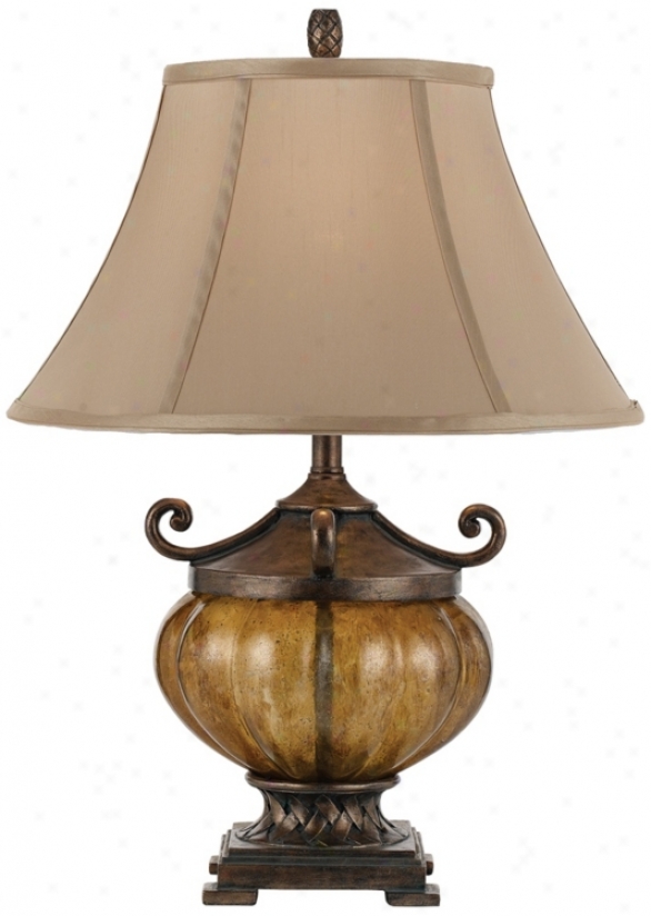 Horizon Marisposa Copper Glass Accent Table Lamp (t3308)