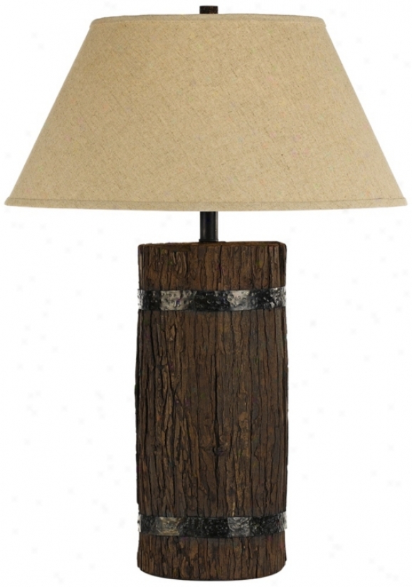 Horizon Montana Tree Bark Natural Linen Table Lamp (t3275)