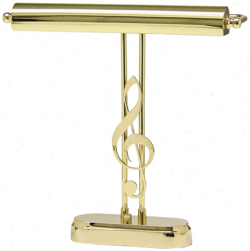 House Of Troy 15 1/2&#8221; High Plllished Brass G Clef Piano Lamp (r3424)