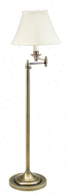 House Of Troy Adjustable Swing Equip Old Brass Floor Lamp (77268)