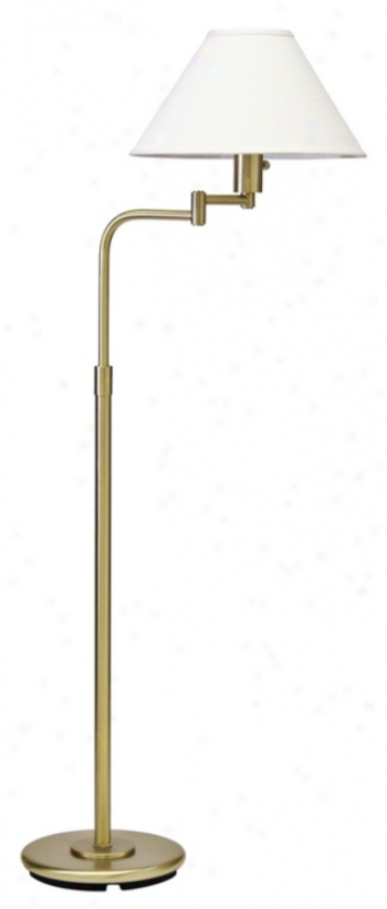 House Of Troy Home Office Swingarm Satin Brass Floor Lamp (66224)