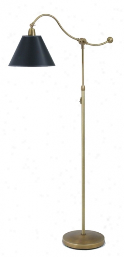 House Of Troy Hyde Park Downbridge Brass Finish Floor Lamp (87982)