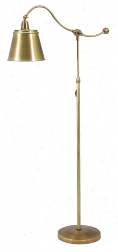 Houae Of Troy Hyde Park Downbridge Brass Finish Floor Lamp (87994)