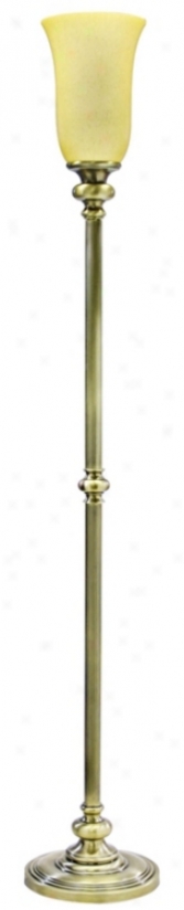 House Of Troy Newport Angique Brass Torchiere Floor Lamp (84224)