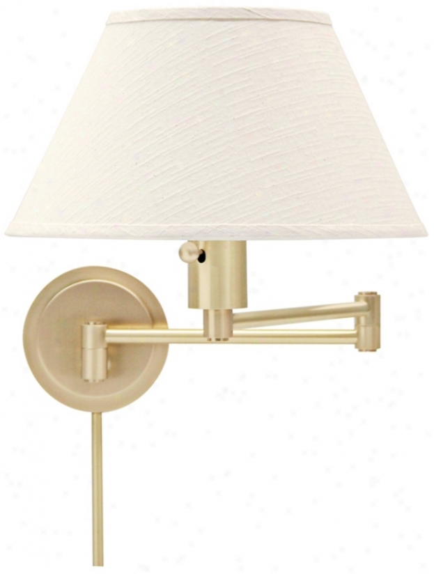 House Of Troy Satin Brass Plug-in Swing Arm Wall Lamp (65433)