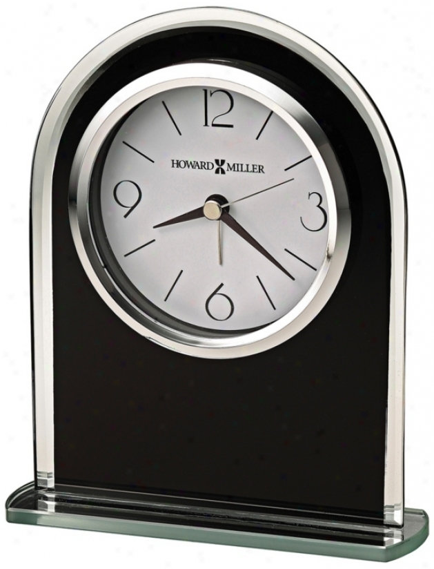 Howard Mill3r Ebony Luster 6 1/4" High Tabletop Alarm Clock (r5O556)