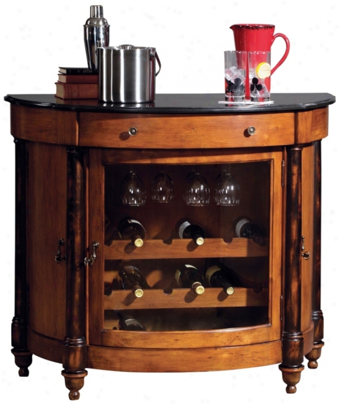 Hpward Miller Merlot Dale Demilune Bar Cabinet (r7972)