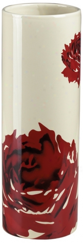 Howe Red Rose Ceramic Vase (v5131)