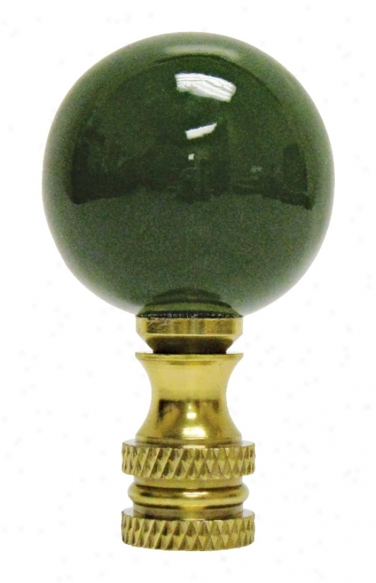 Hunting-horse Green Ceraamic Ball Finial (02296)