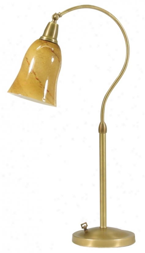 Hyde Park Weatherec Brass Finish Art Glass Desk Lamp (337766)