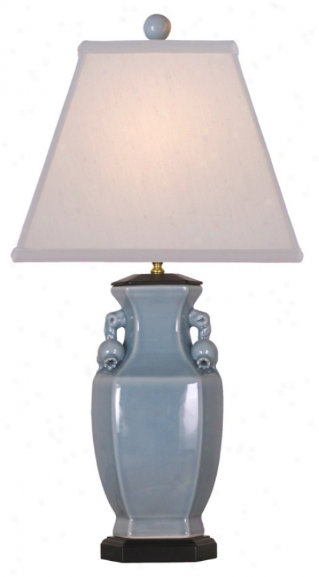 Ice Blue Porcelain Vase Table Lamp (j4970)