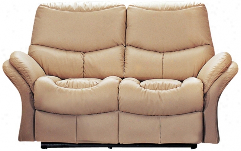 Idaho Taupe Leather Match Recliner Loveseat (t3735)