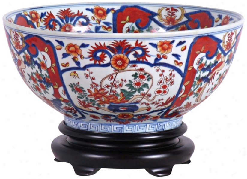 Imari Porcelain Bowl With Base (v2638)