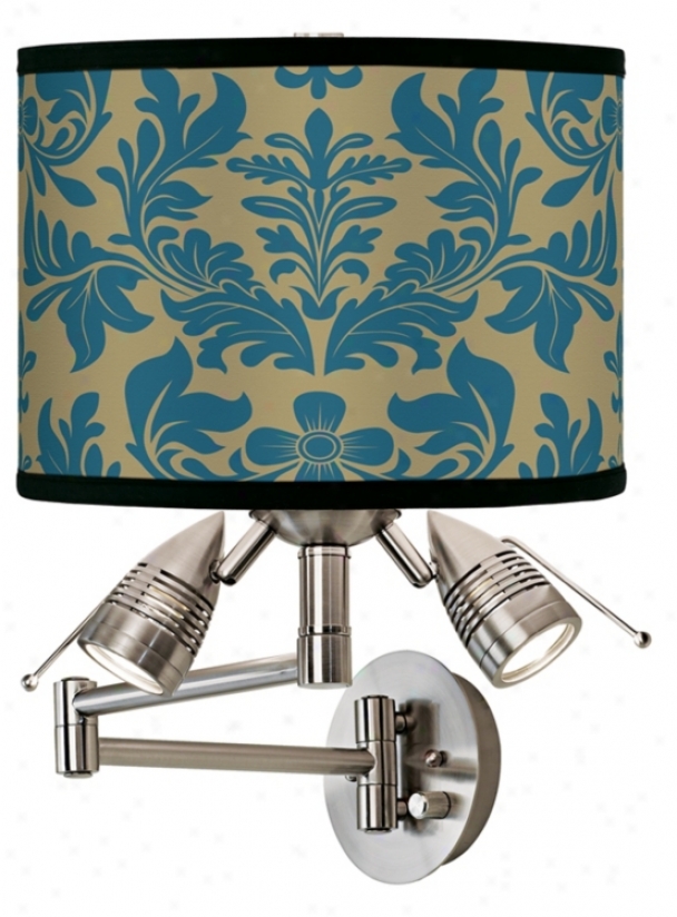 Indigo Floruish Giclee Swing Arm Wall Light (80379-94792)