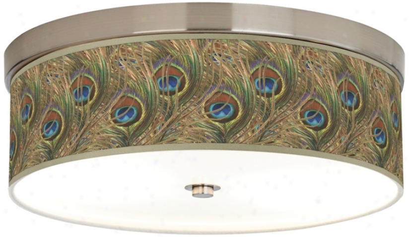Iridescent Feather Giclee Energy Efficient Ceiling Light (h8796-w5486)