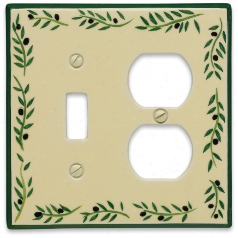 Italian Olive Combination Ceramic Wall Platd (76214)