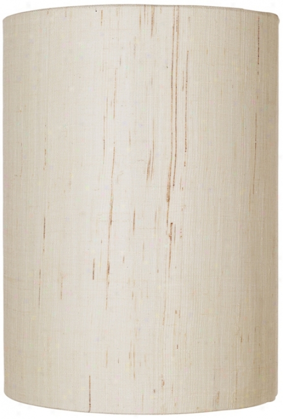 Ivory Linen Drum Cylinder Shade 8x8x11 (spider) (00184)