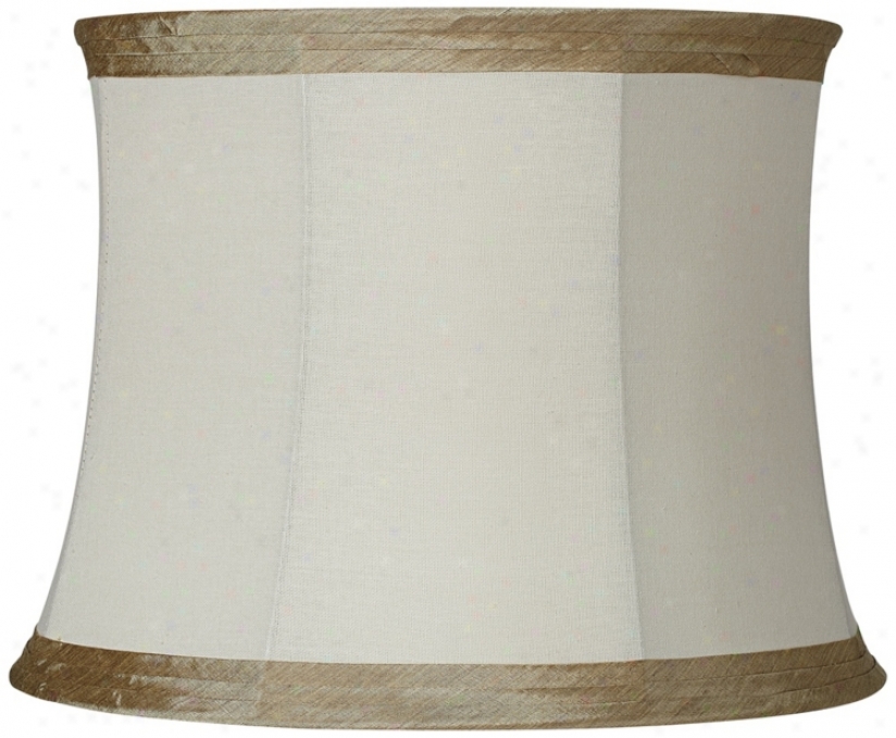 Ivory Linen Attending Taupe Trim 14x16x12 (spider) (97209)