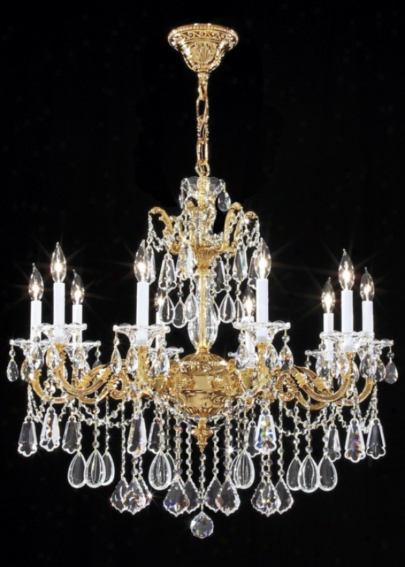 James R Moder Redding Gold 10-light Large Crystal Chandelier (13967)