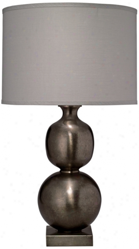 Jamie Young Double Ball Cast Metal Pewter Table Lamp (w5315)