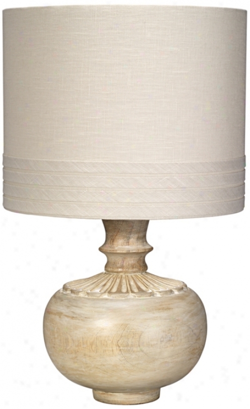 Jamie Young Lotus White Washed Wood Tzble Lamp (u3696)