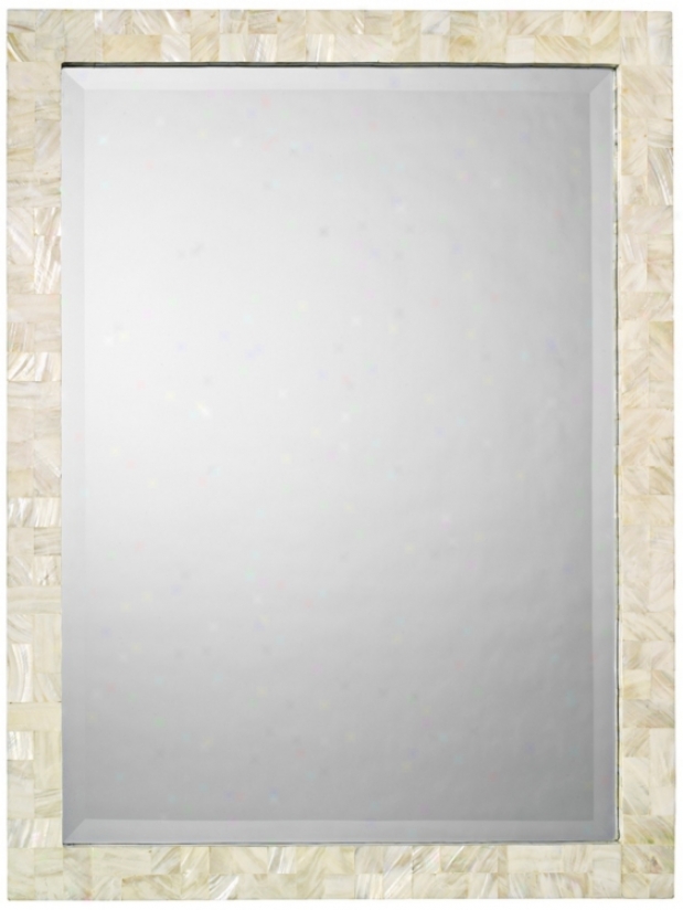 Jamie Young Mother Of Pearl 33" High Wall Mirror (u3452)