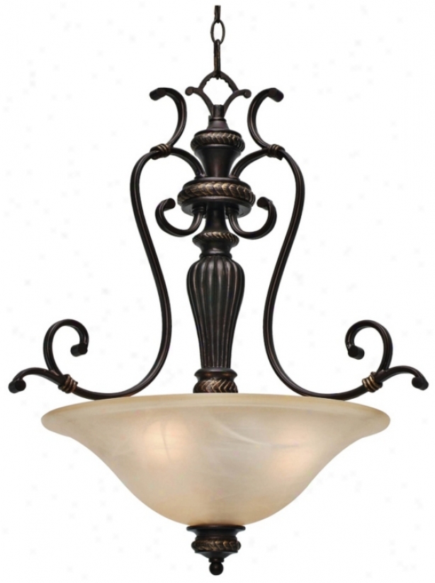 Jefferson Etruscan Bronze 24" Wide Bowl Pendant Chandelier (t1536)