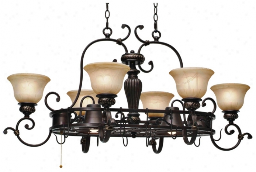 Jefferson Etruscan Bronze 8-light Island Chandelier (t1545)