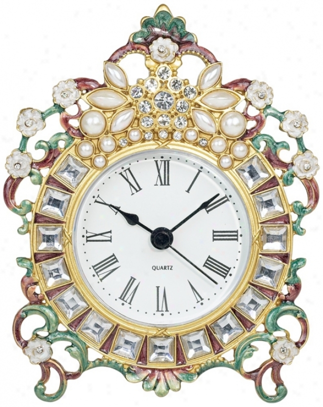 Jeweled Decorative Tabletop Clock (n7672)