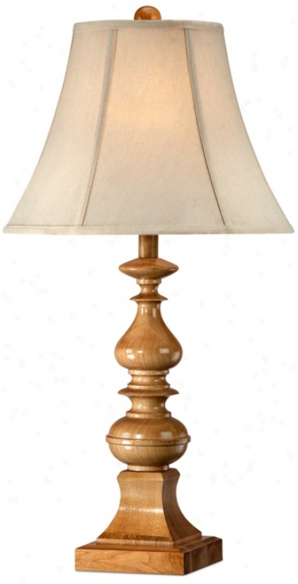 John Timberland&#8482; Bell Shade Candlestick Wooden Table Lamp (v2824)