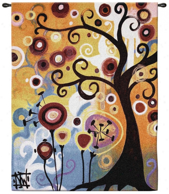 June Tree Large 65" High Wall Hanging Tapestry (j8987)