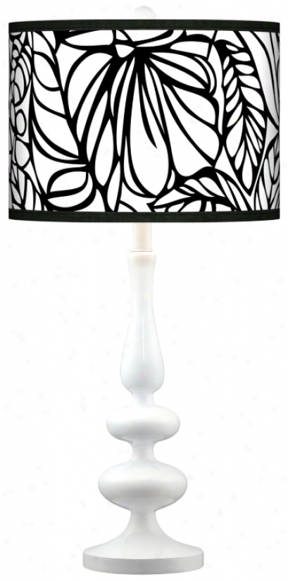 Jungle Moon Modern Lustre White Base Table Lamp (n5729-r109)