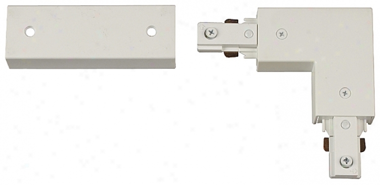 Juno White Finish L-shaped Tradk Connector (09240)
