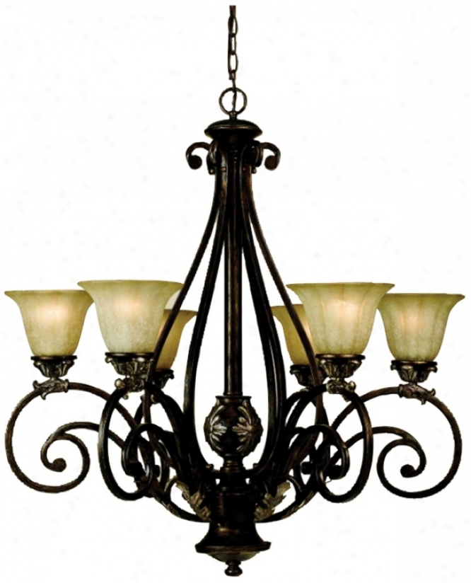 Katherine Cognac Finish 31" Wide Chandelier (r3531)