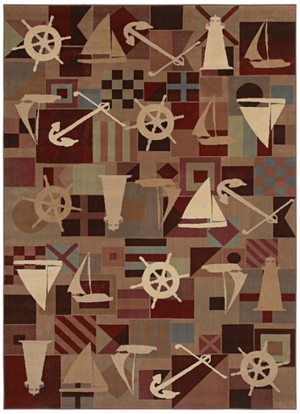 Kathy Ireland Anchors Aweigh Brown Multi Area Rug (j7340)