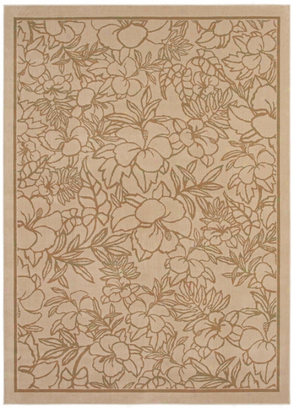 Kathy Ireland Hibiscus Heaven Beige 1'11"x3'2" Area Rug (j6839)