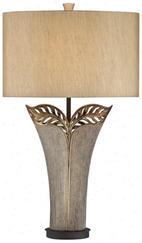 Kathy Ireland Makena Bronze Ceramic Table Lamp (u2812)
