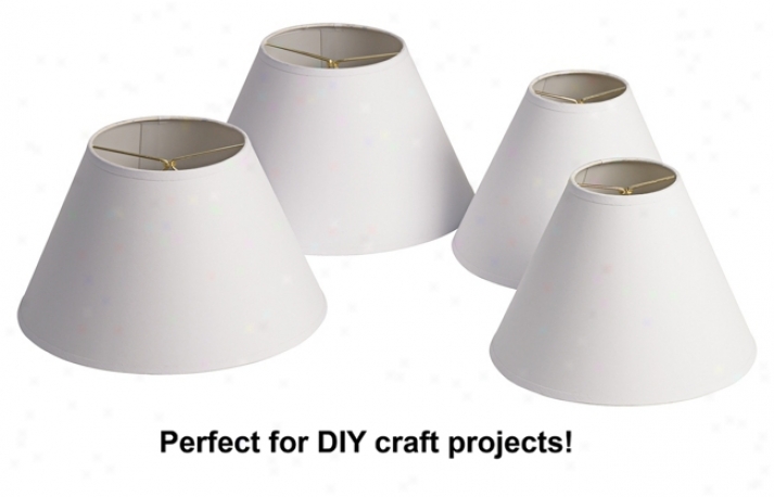 Kathy Ireland Set Of 4 White Paper Shades (clip-on) (49981)