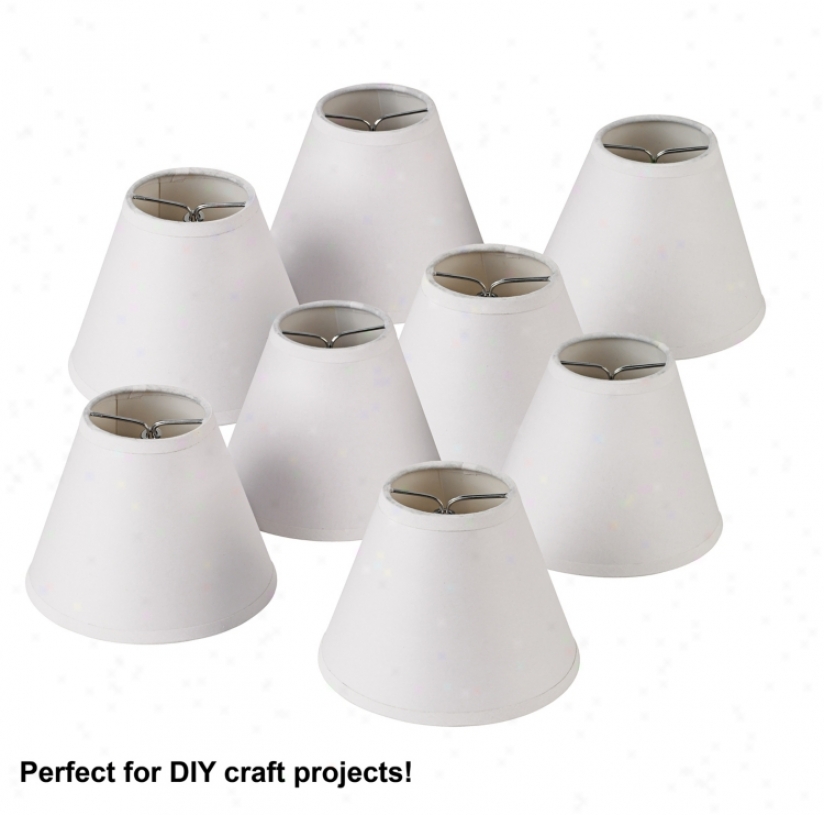 Kathy Ireland Set Of 8 White Paper Shades 3x6x4.5 (clip-on) (50106)