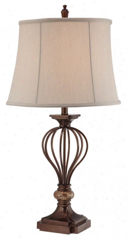 Kathy Ireland Villa Roma Open Cage Marble Accent Table Lamp (m1545)