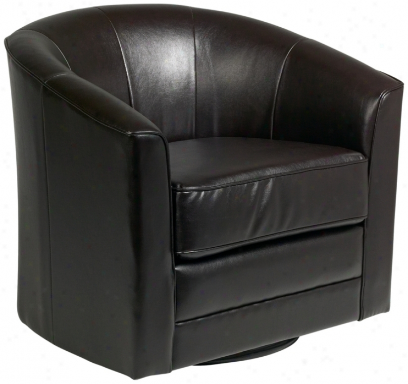 Keller Espresso Bonded Leather Swivel Tub Chair (r2965)