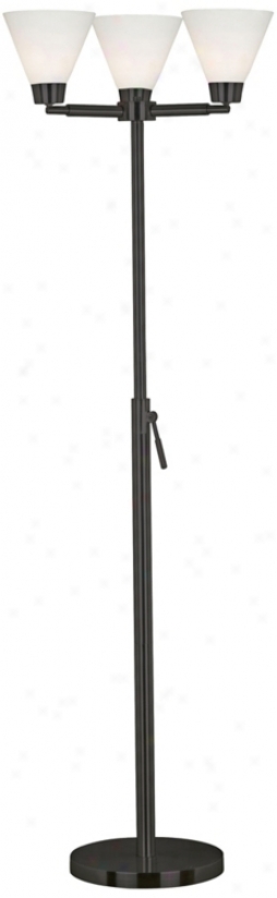 Kenroy Alturas Black Finish Three Light Torchiere Floor Lamp (r8193)