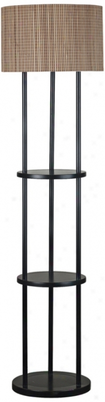 Kenroy Curio Oil-rubbed Bronze Floor Lamp With Shelves (r8184)