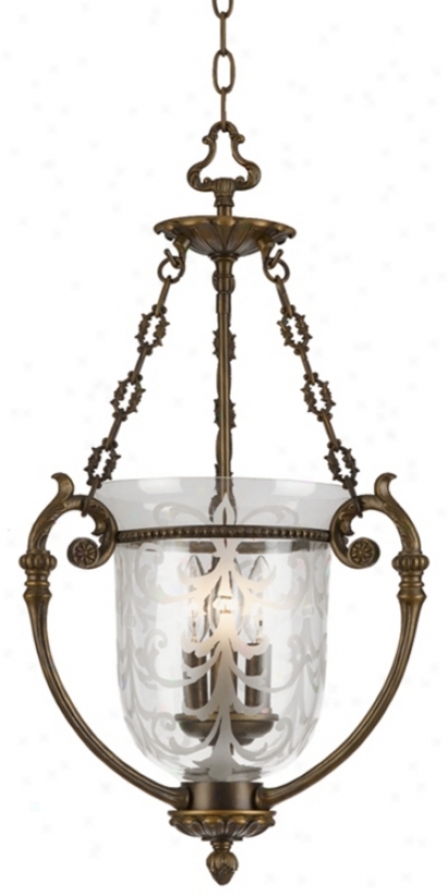 La Vella Antique Brass Three Light  Pendant Chandelier (26133)