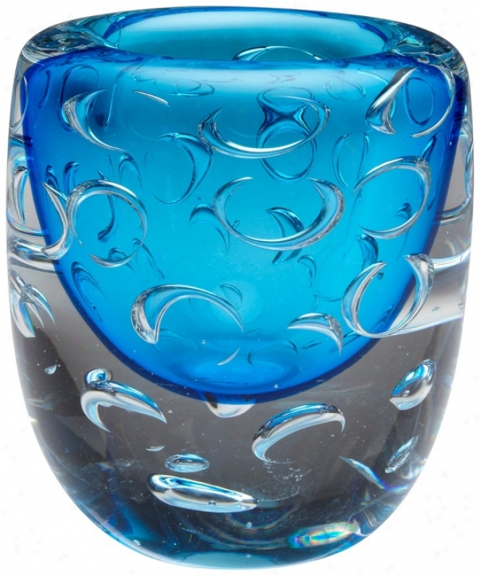 Large Bristol Cobalt Blue Glass Vase (v1347)