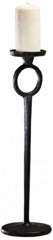 Large Duke Rust Iron Candle Holder (v0537)