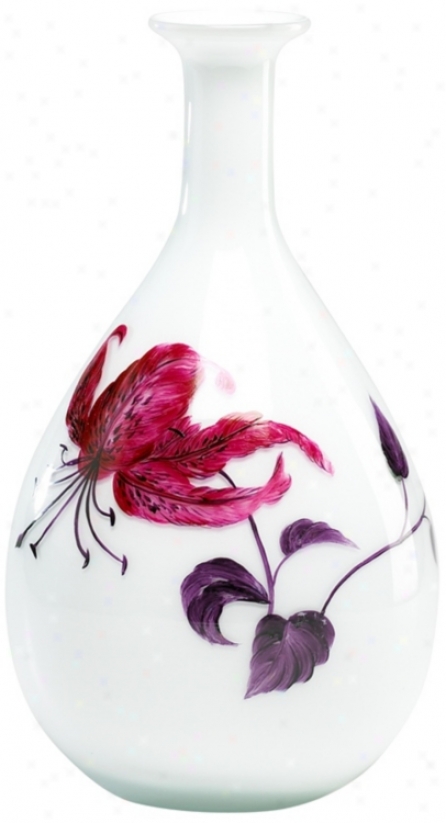 Comprehensive Lily Whkte Glass Vase (v1427)