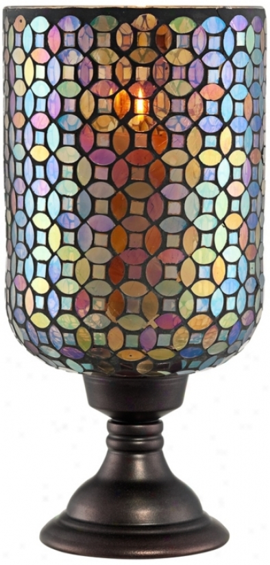 Largw Mosaic Glass Candle Holder (r9813)