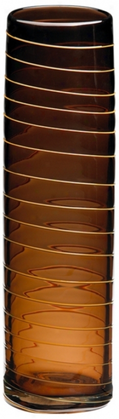 Large Raw Umber Glass Vesper Vase (r0895)