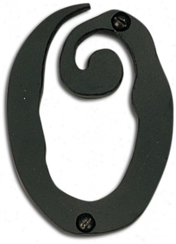 Large Scroll Black Finish House Number 0 (p3153)